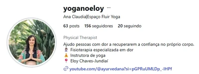 Perfil @yoganoeloy no Instagram — Ana Claudia, Espaço Fluir Yoga